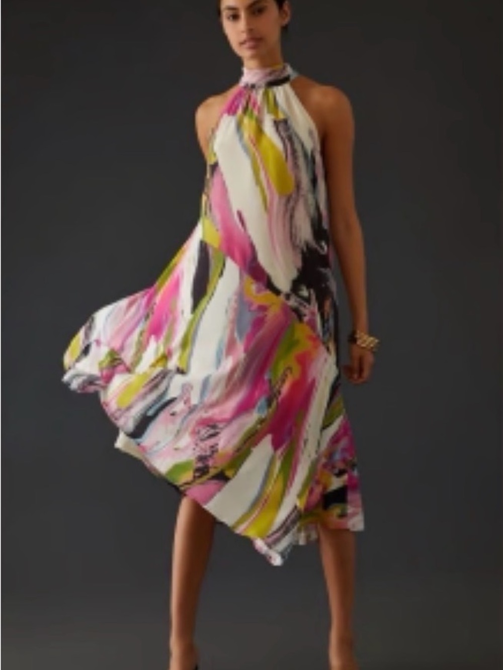 Anthropologie halter midi dress